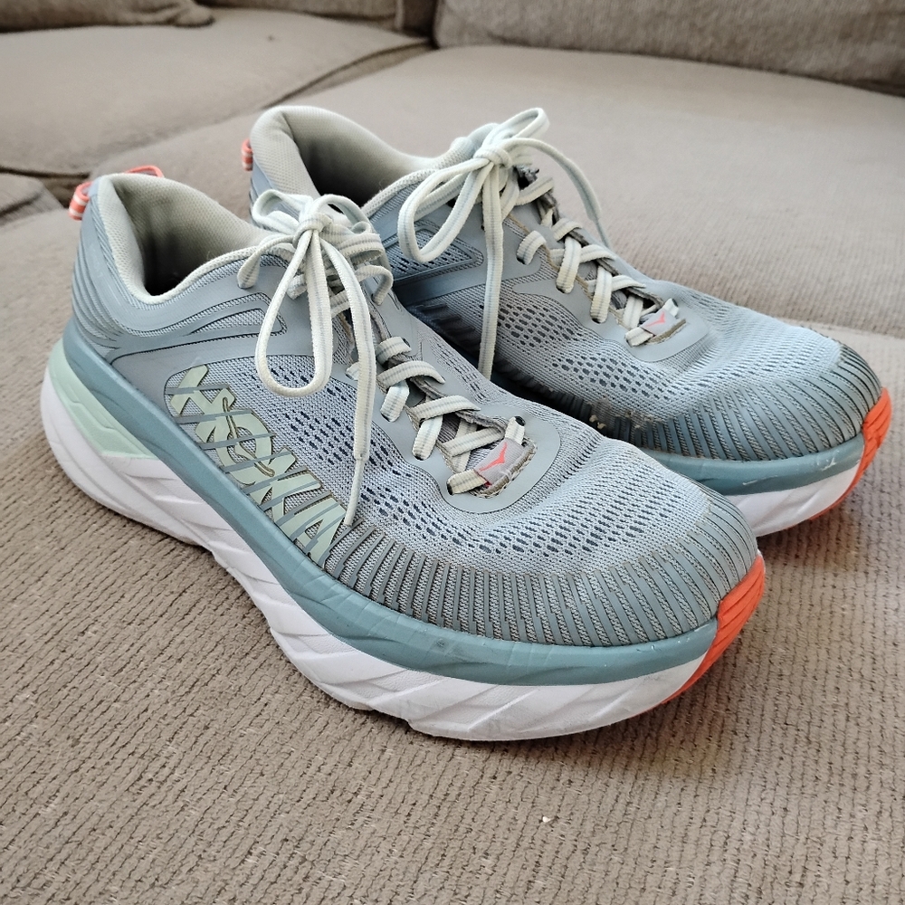 On Running Women's Light Gray and Coral Sneakers